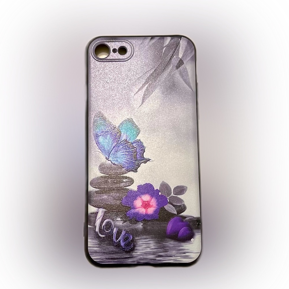 iPhone 7/8 Butterfly Love Art Glossy Silicone Soft Case NWOT